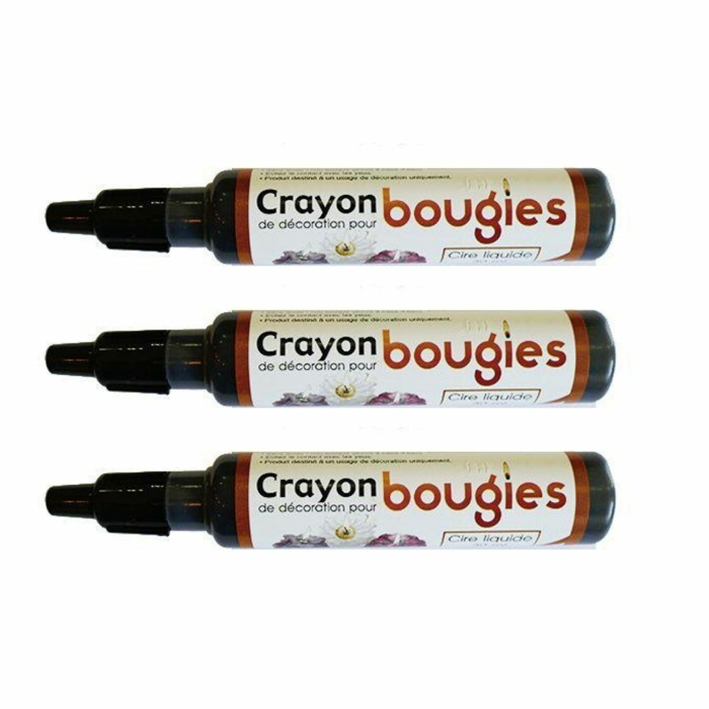 3 crayons cire liquide pour bougie - noir