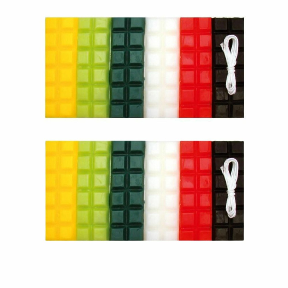 Cire à bougie 6 couleurs noël 480 g + 2 mèches