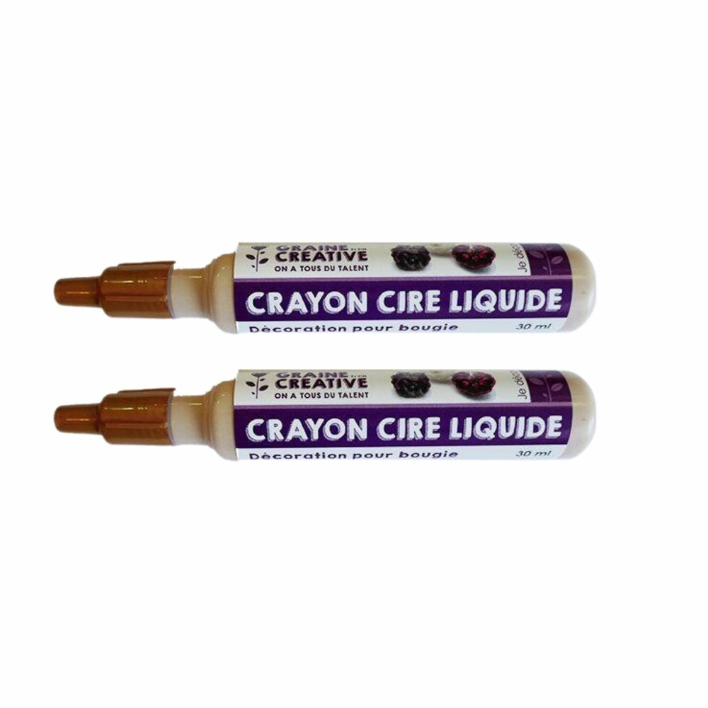 2 crayons cire liquide pour bougie - doré