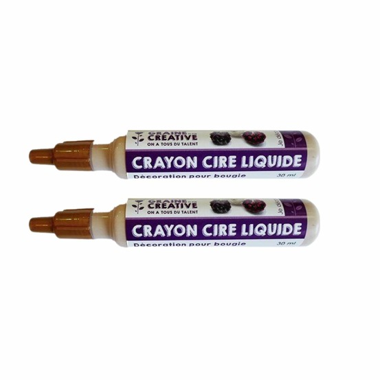2 crayons cire liquide pour bougie - doré