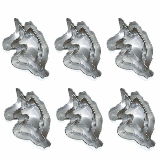 18 mini emporte-pièces en inox - licornes