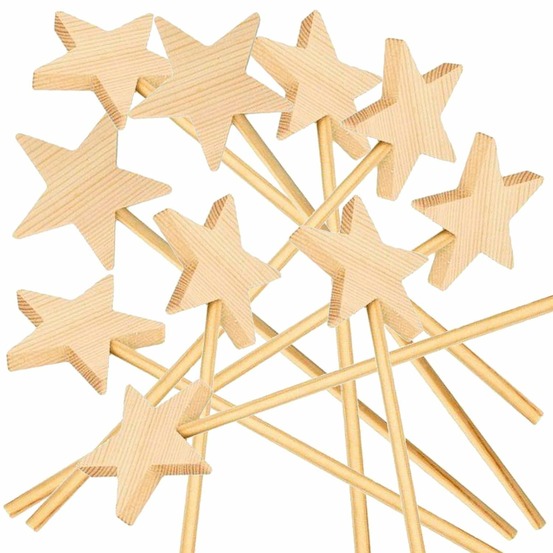 10 baguettes magiques en bois 23 cm