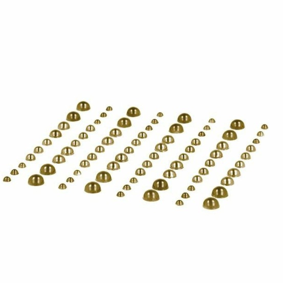 160 perles adhésives doré clair