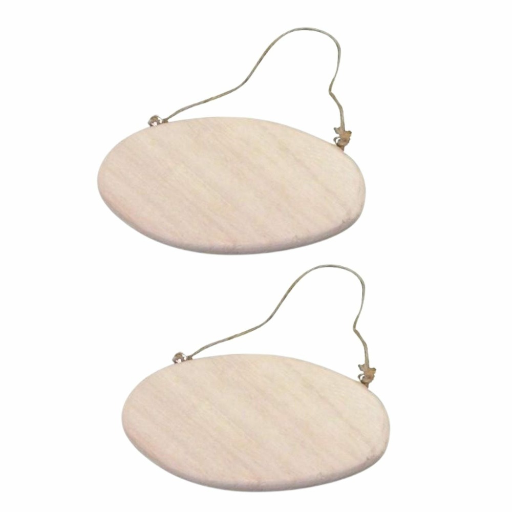 2 plaques de porte ovales avec cordelette 14,5 cm
