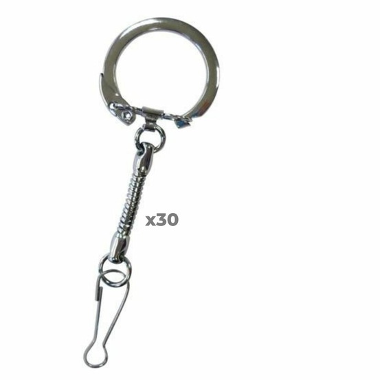 30 porte-clés avec mousqueton hématite 6 cm