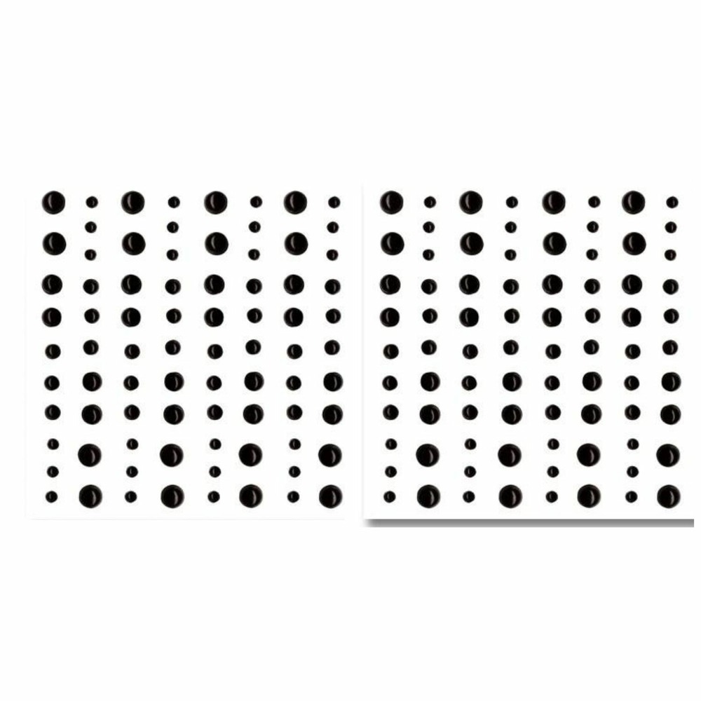 160 perles adhésives noires