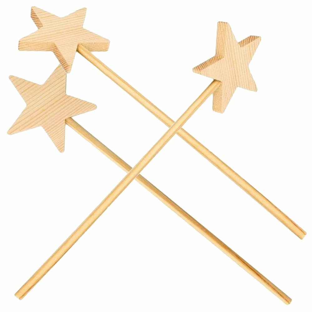 3 baguettes magiques en bois 23 cm