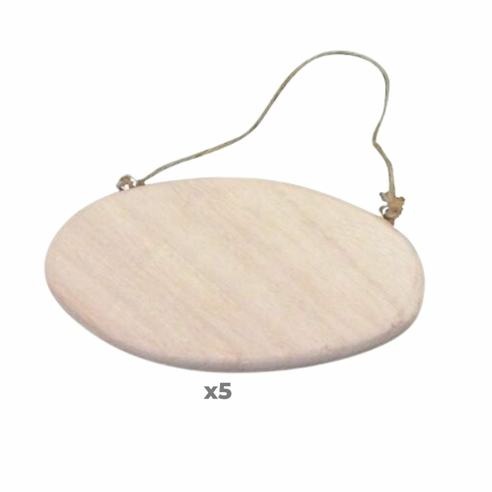 5 plaques de porte ovale avec cordelette 14,5 cm