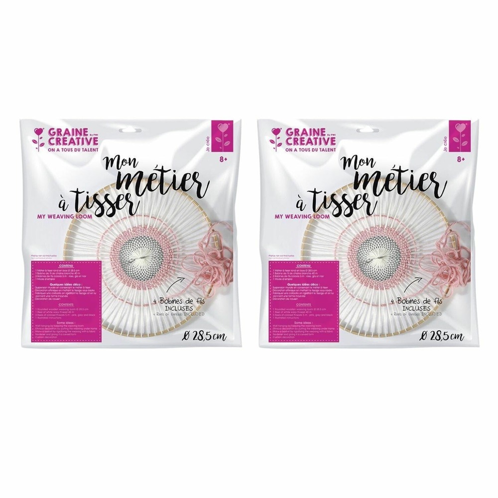 2 coffrets métier à tisser rond ø 28,5 cm