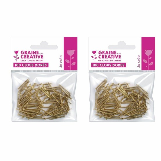200 clous dorés 20 mm