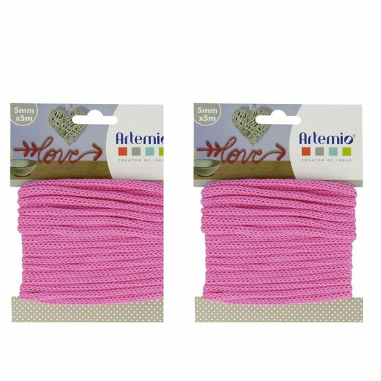 2 fils à tricotin 5 mm x 5 m - fuchsia