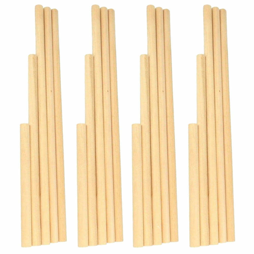 Lot de 200 bâtons en bois (4 mm x 30 cm, bois de bouleau, pointus