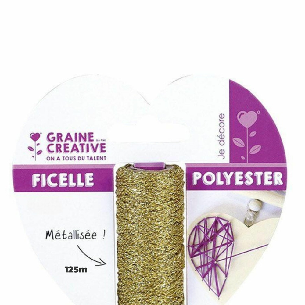 5 bobines de ficelle métallisées dorées 25 m