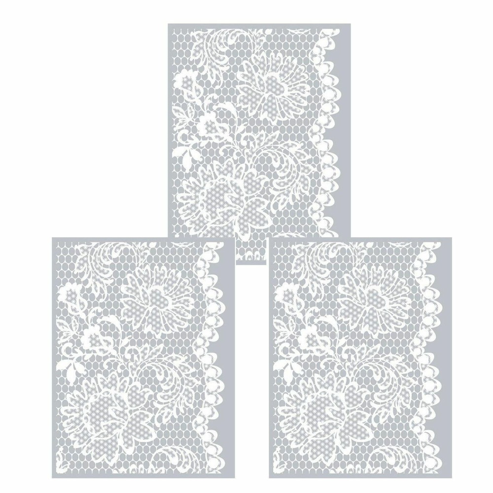 3 pochoirs pâte polymère dentelle 11,4 x 15,3 cm