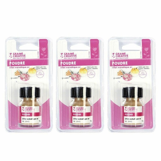 Poudre effet métallique doré pour pâte polymère 24 g