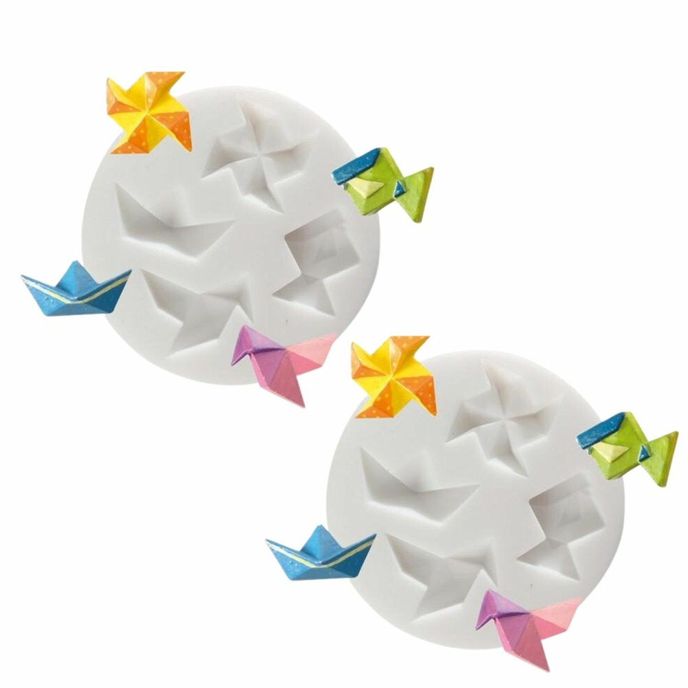 2 moules en silicone origami pour pâte polymère