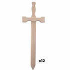 12 épées en bois 39 x 13 cm