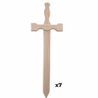 7 épées en bois 39 x 13 cm