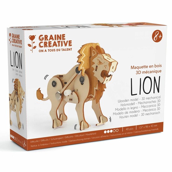 Maquette 3d mécanique lion 14 cm