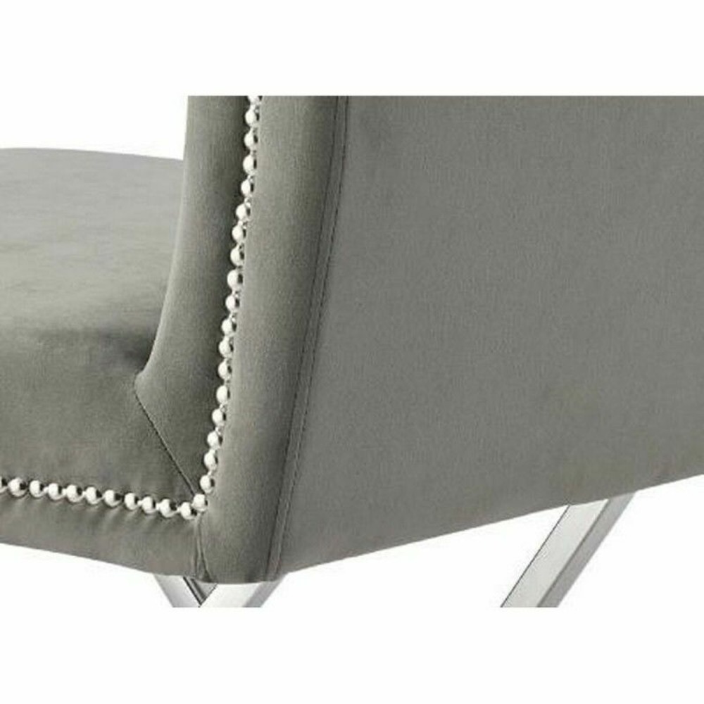 Chaise dkd home decor gris polyester acier (56 x 62 x 74 cm)