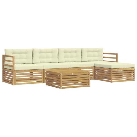 Ensemble de canapés d'extérieur 6 pc blanc et crème polyester