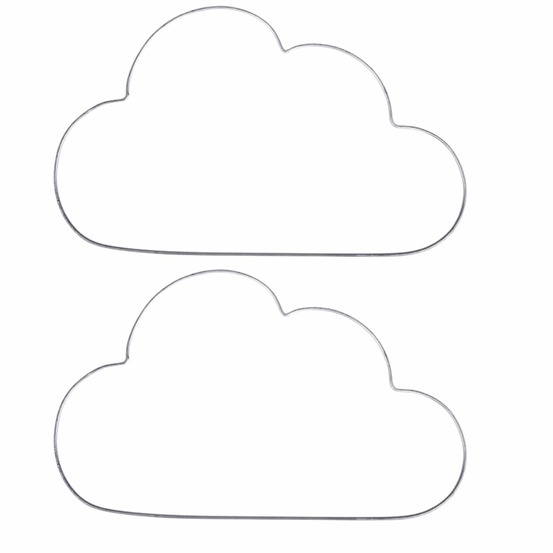 2 nuages en fil de fer 30 x 17,5 cm