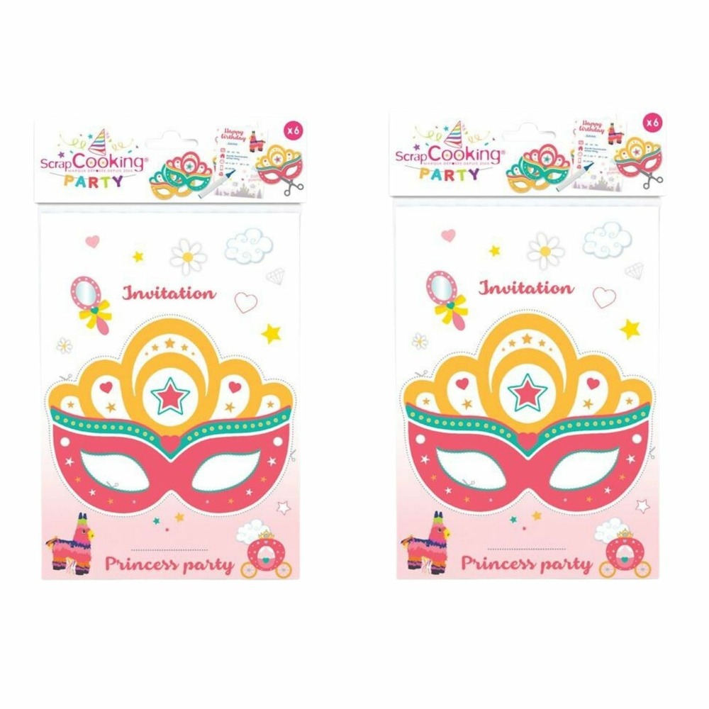 12 cartes d'invitation à découper - princesse