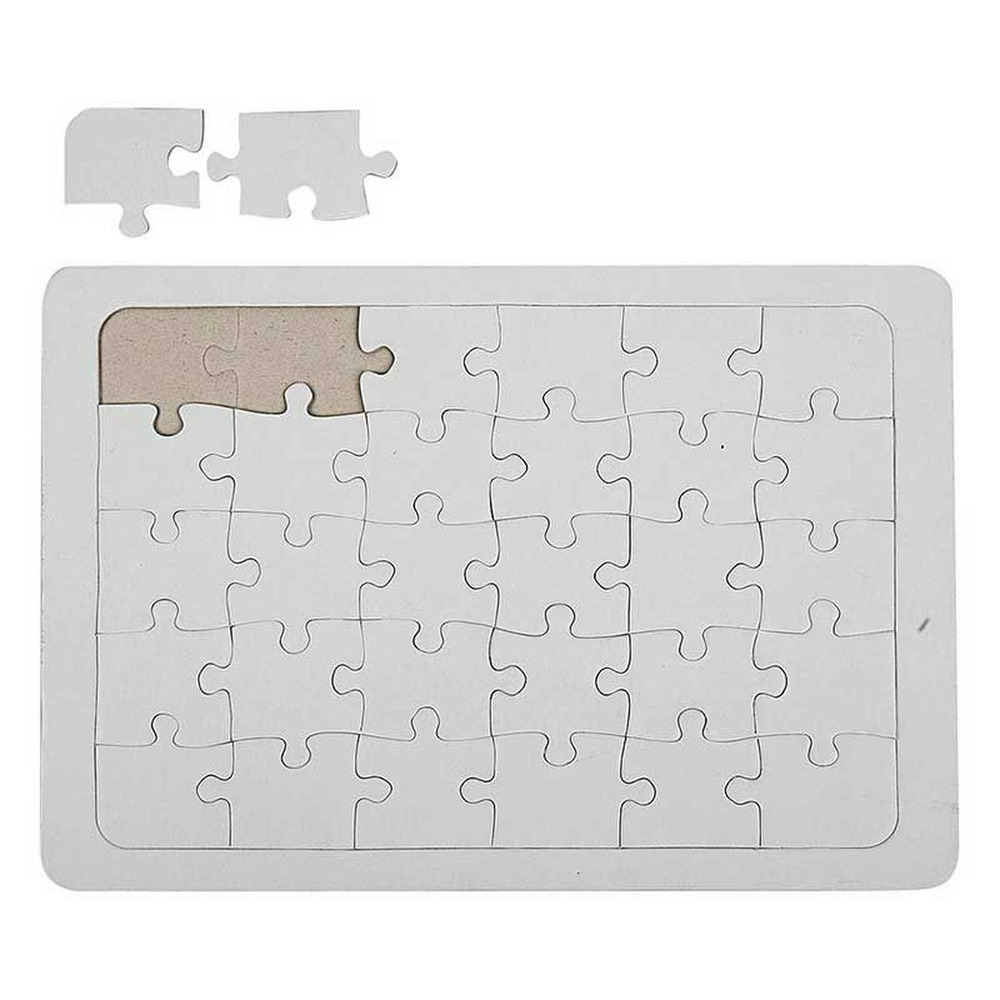2 puzzles à décorer blancs 30 pièces 15 x 21 cm
