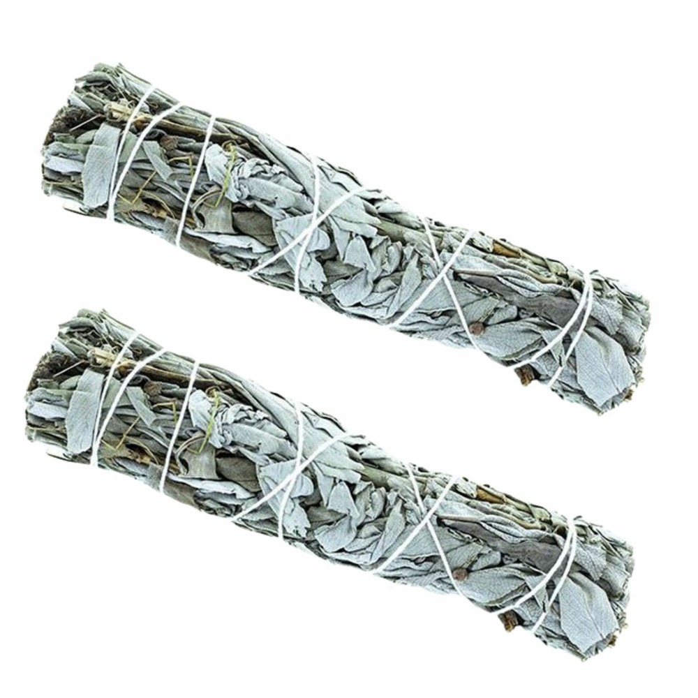 2 tresses de sauge blanche de californie à brûler 13 cm