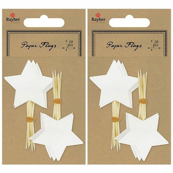 20 piques étoiles blanches