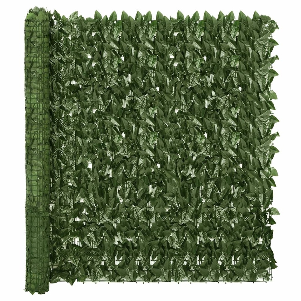 Écran de balcon avec feuilles vert foncé 400x150 cm