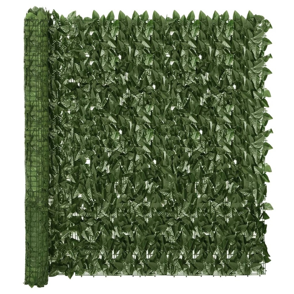 Écran de balcon avec feuilles vert foncé 600x150 cm