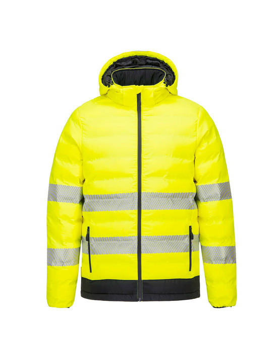 Doudoune chauffante haute visibilité par ultrasons couleur : jaune/noir taille xl - portwest
