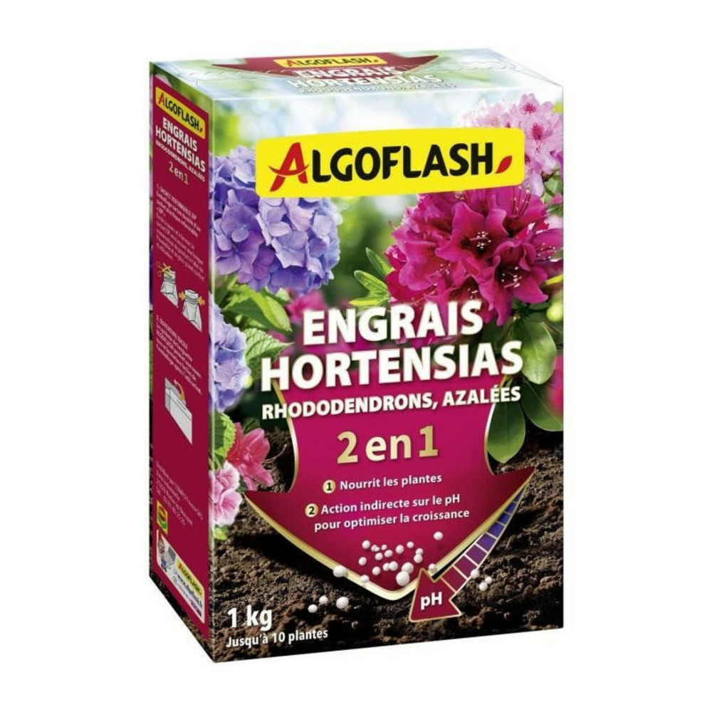 Engrais hortensias, rhododendrons et azalées - algoflash naturasol - spécial ph - 1 kg
