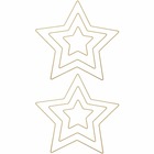 2 étoiles métalliques dorées 11 x 10,5 cm