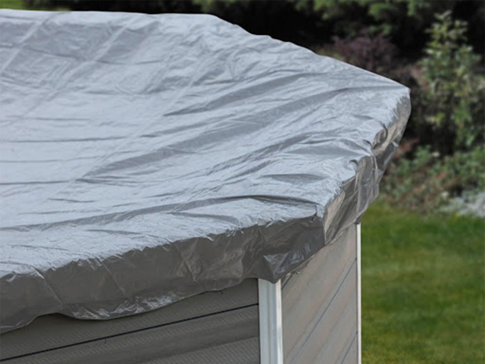 Bâche d'hivernage 580 g/m² pour piscine composite octogonale 5,24 x 3,86 m