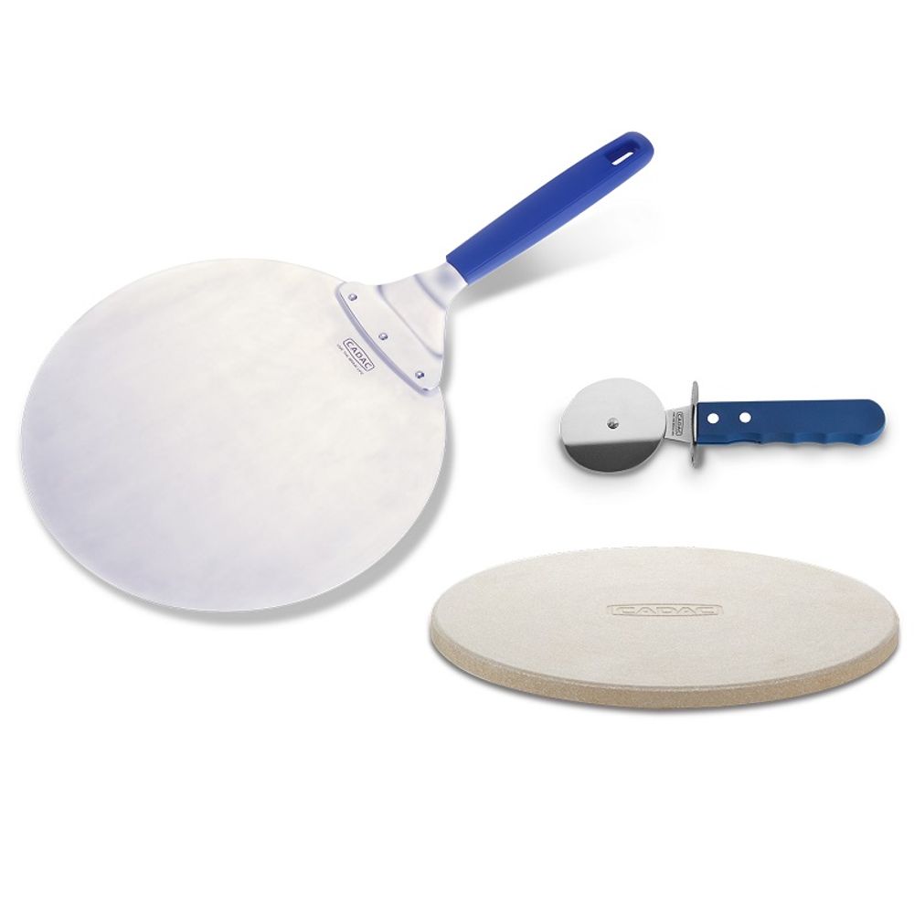 Set complet pour pizza cadac : pelle à pizza, pierre et roulette