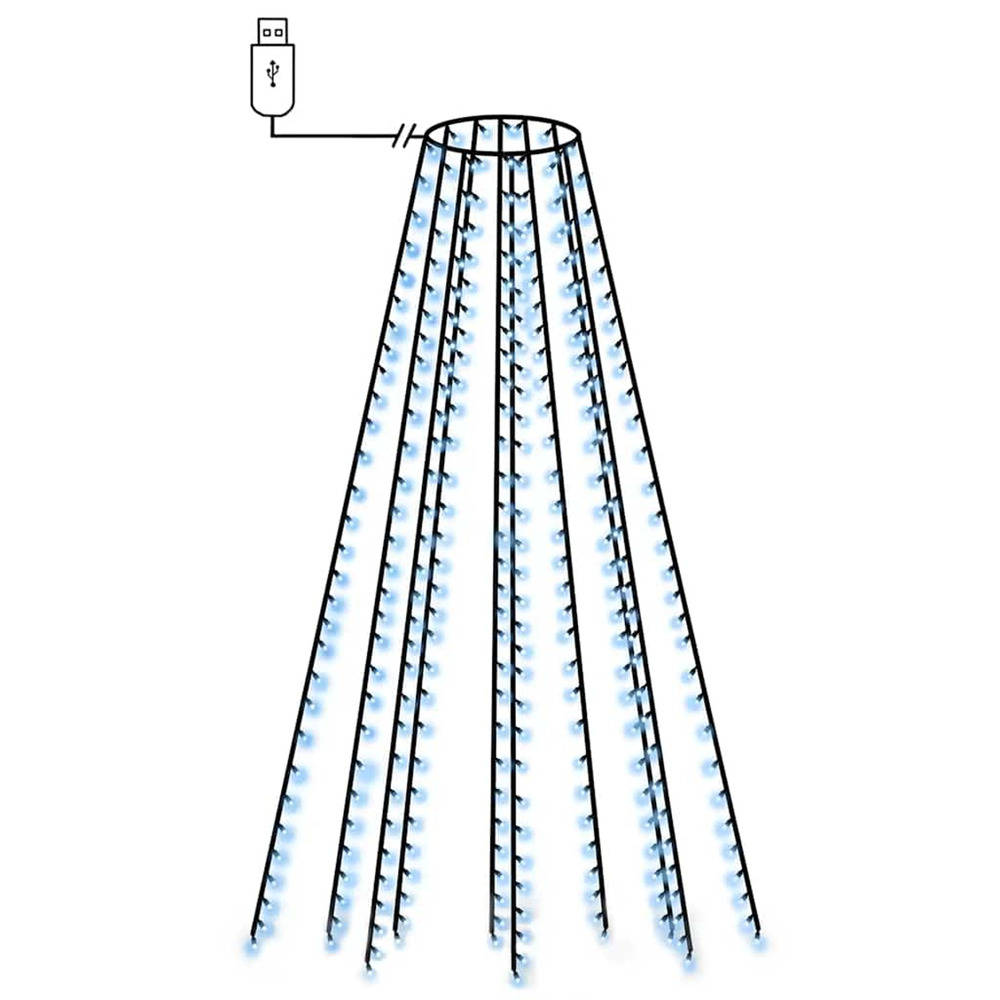 Guirlande lumineuse d'arbre de noël 250 led bleu 250 cm