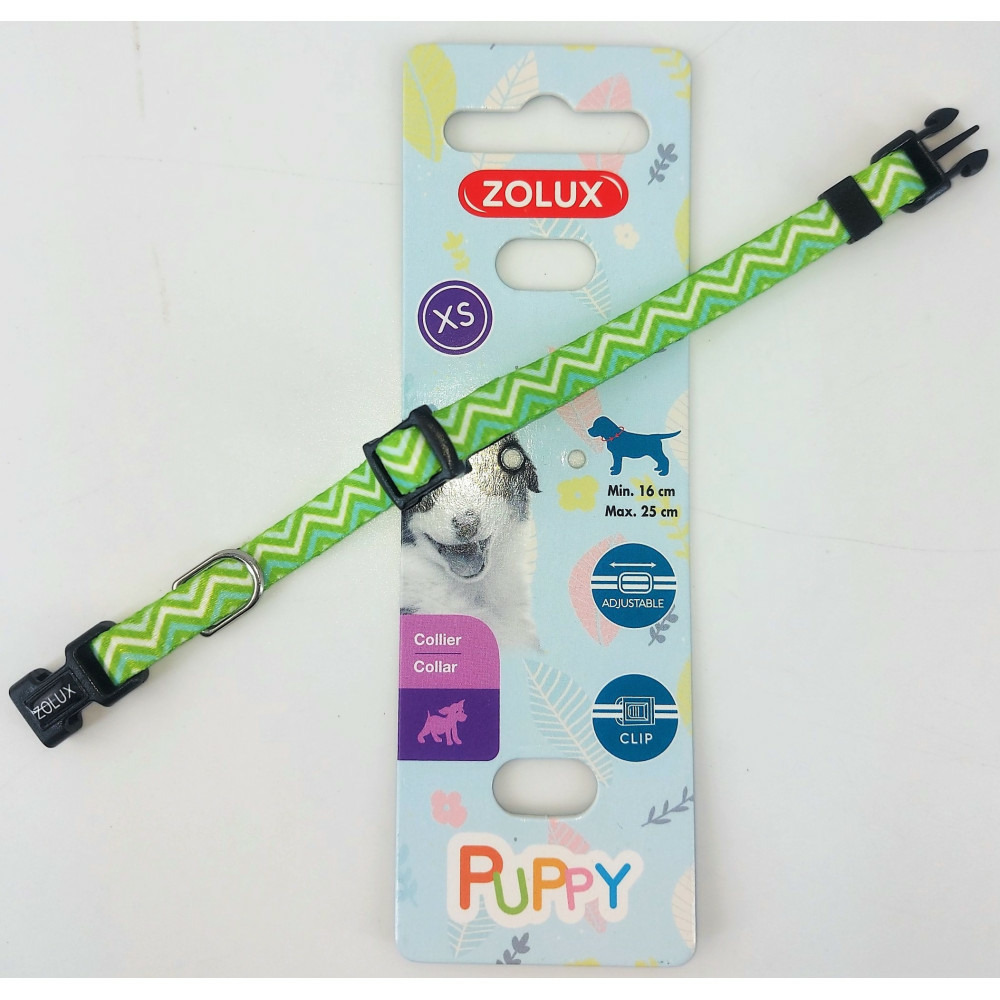Collier puppy pixie 8 mm 16 à 25 cm couleur vert pour chiots