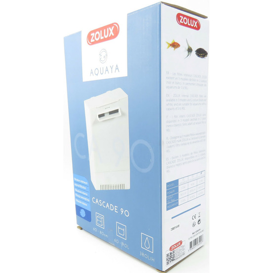 Filtration intérieure cascade 90, puissance 5 w 380 l/h pour aquarium de 60
