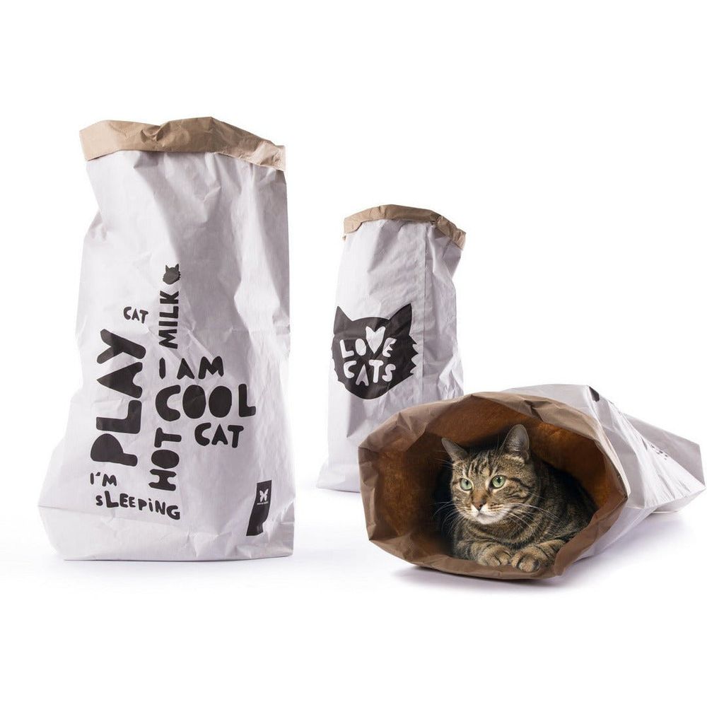 Sac en papier kraft pour chats jeu de cachette