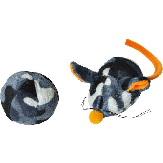Duo balle souris pour chats souris de 8 cm & balle de ø 4.5 cm
