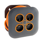Enrouleur domestique  4 prises 2p+t 16a + coupe-circuit - gris/orange