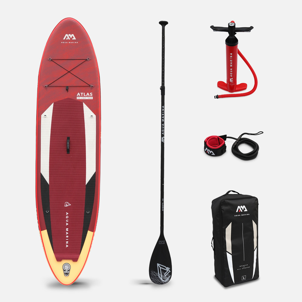 Stand up paddle gonflable – atlas 12'- 15cm d'épaisseur - pack stand up paddle gonflable (sup) avec pompe haute pression. Pagaie.