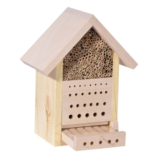 Luxus-insektenhotels hôtel à insectes avec toit en hêtre maja naturel