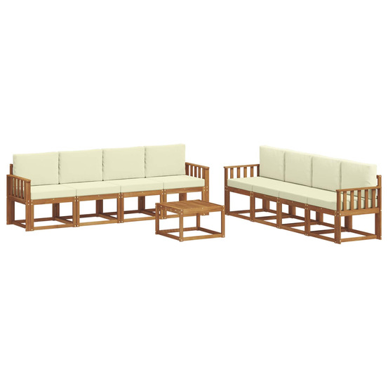 Ensemble de canapés d'extérieur 9 pcs naturel et crème