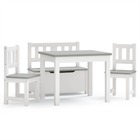 Ensemble de table et chaises enfants 4 pcs blanc et gris mdf
