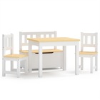 Ensemble de table et chaises enfants 4 pcs blanc et beige mdf