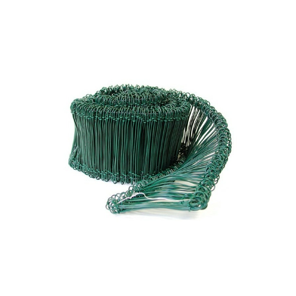 1000 liens à boucles plastifiés vert lg 1,45 x 200 mm