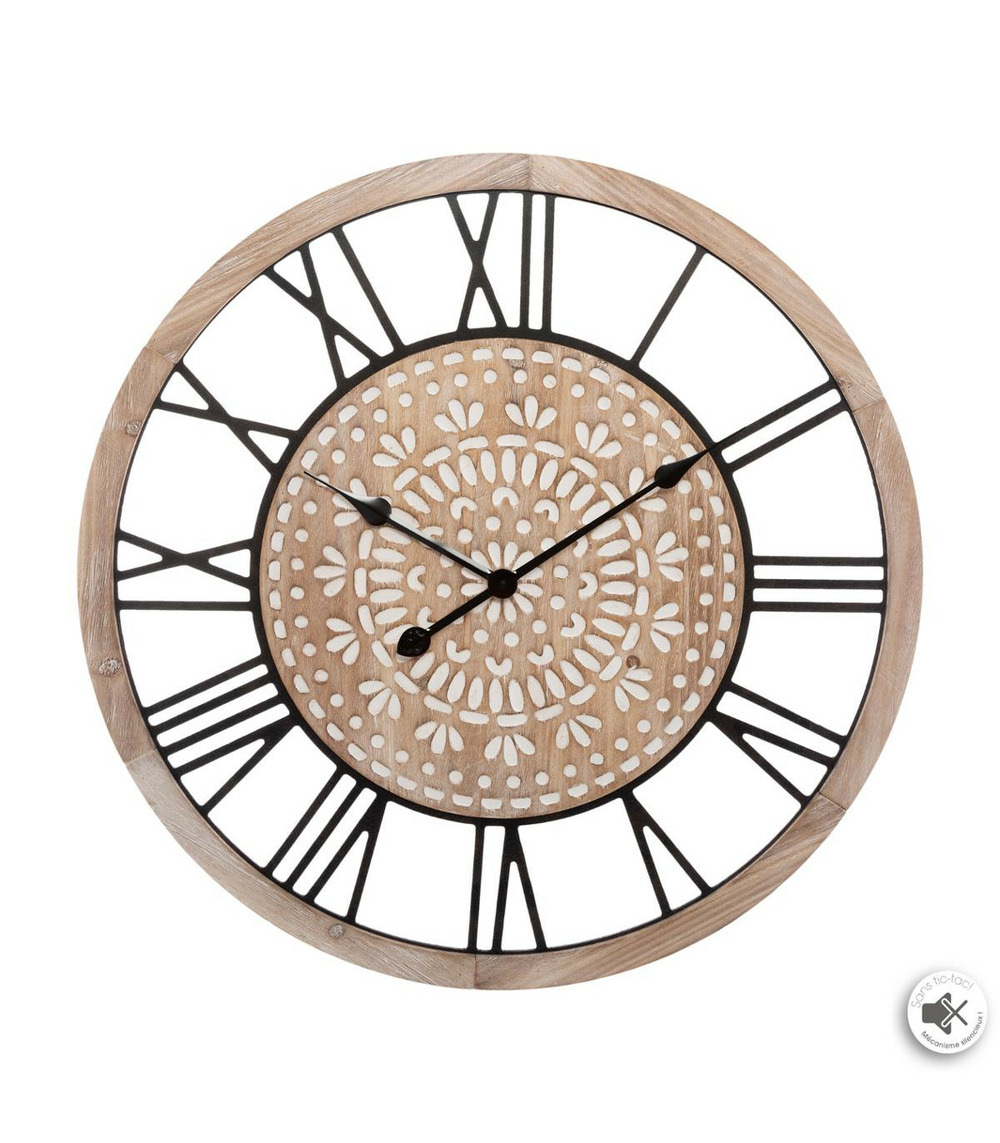 Horloge Murale Vintage 1985 – Style Sixties Avec Cabriolet Cadillac – Déco Rétro US